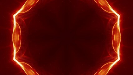 Wall Mural - fluid psychedelic motion graphic. fire color kaleidoscope effect. seamless 4k loop