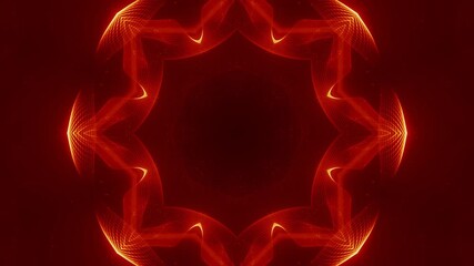 Poster - fluid psychedelic motion graphic. fire color kaleidoscope effect. seamless 4k loop