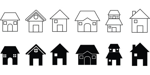 home icon set. House icons. home vector icon eps 10. 