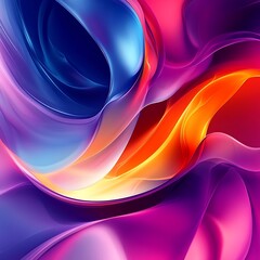 Wall Mural - dynamic abstract waves flowing with multicolored vibrant designs