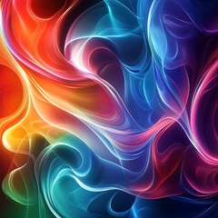 Wall Mural - dynamic vibrant abstract fluid motion enhanced by colorful waveforms designs
