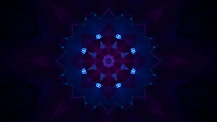 Canvas Print - seamless motion background with glowing kaleidoscopic shapes