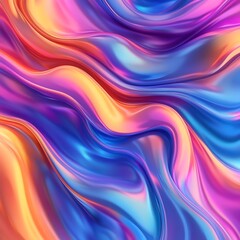 Wall Mural - fluid motion flowing through vibrant abstract multicolored waveforms designs