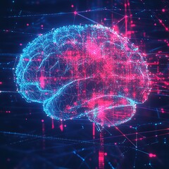 Wall Mural - futuristic colorful brain design showcasing digital creativity picture