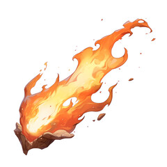Aufkleber - vibrant, animated flame with dynamic movement, isolated on white background, showcasing fiery crest with bright orange and yellow hues. energy and intensity are palpable