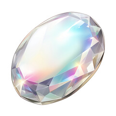 Poster - radiant opal gemstone with dazzling play of colors, isolated on white background, showcasing its multifaceted brilliance and captivating hues