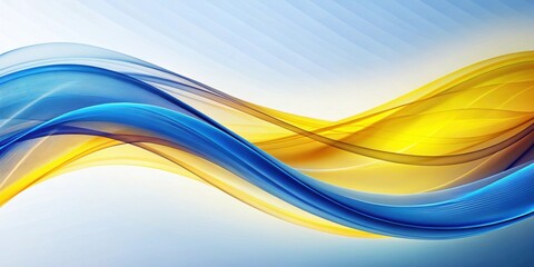 Sticker - Abstract wave pattern blending blue and yellow colors, abstract, wave, pattern, blue, yellow, colors, design, texture, background