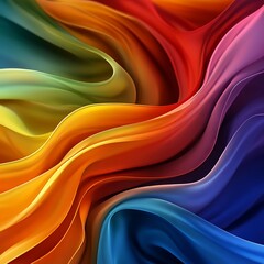 Wall Mural - multicolored vibrant abstract wave patterns flowing in fluid motion designs