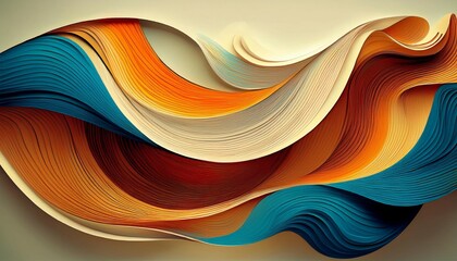 Wall Mural - abstract rippled shape