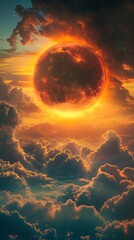 Wall Mural - surreal glowing fantasy landscape with dynamic colorful elements image