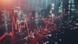 © Zhanna - A glowing red stock market chart overlaying a city skyline at night, combining urban sophistication with financial technology. AI generated.