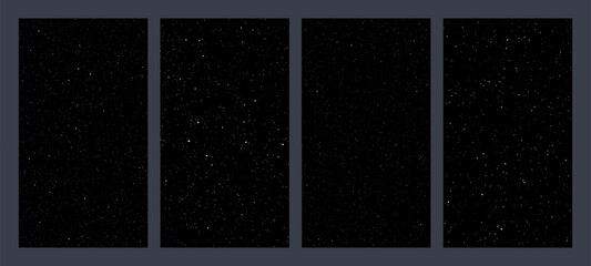 Wall Mural - set of vertical space stars background. universe starry pattern with glowing stars. night sky conste