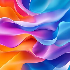 Wall Mural - vibrant dynamic waves showcasing multicolored abstract fluid patterns designs