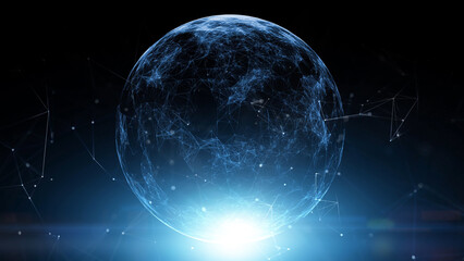 Poster - Shining digital technology sphere illustration.	
