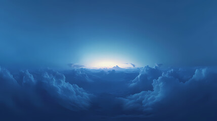 Wall Mural - Dark blue twilight sky with cumulus clouds in seamless hdr panorama , twilight, sky, clouds, cumulus, seamless, hdr. Zenith. Illustration
