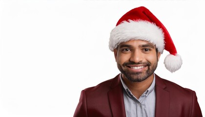 man in santa claus hat