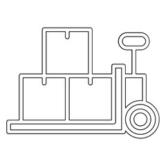 Canvas Print - Forklift icon in line style