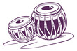 © farzana - Double Tabla Indian drum isolated on silhouette B.eps