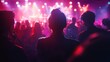 © musa - Crowd enjoying concert, stage lights.