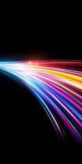 Wall Mural - vibrant light trails and motion blur create stunning colors against a dark backdrop, resulting in ca