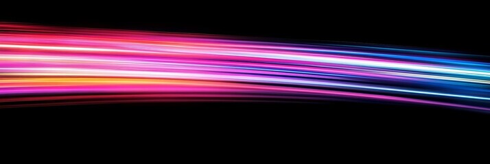Wall Mural - vibrant motion blur light trails in a variety of vivid colors against a dark canvas create a stunnin