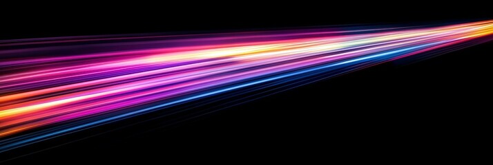 Wall Mural - vibrant light trails create a mesmerizing visual effect with motion blur against a sleek black backg