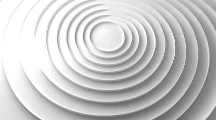 Wall Mural - abstract concentric circular layers in a clean white finish with a soft shadow effect, geometric abs