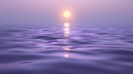 Wall Mural - serene pink clouds over a tranquil ocean at sunrise with soft reflections on the water