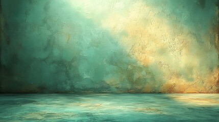 Wall Mural - elegant teal translucent flowing abstract sculpture with soft gradients and smooth texture on a mini