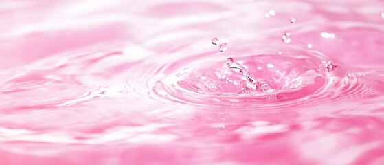 Wall Mural - this is a stunningly altered image that captures the essence of water in a soft pink hue, making it 