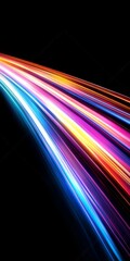 Wall Mural - vibrant light trails, artfully captured with long exposure photography, create an enchanting and mes
