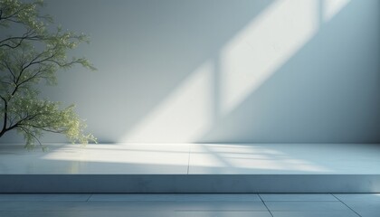 Leinwandbilder - Minimalistic modern abstract background with natural elements and soft light in a serene space
