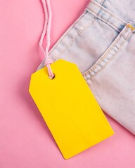 jeans tag and label blank mockup