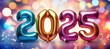 © OlymposStudios - Colorful 2025 Balloons with Bokeh Lights