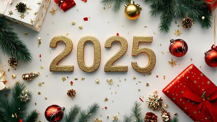 Wall Mural - golden 2025 new year celebration