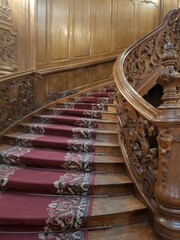 wooden stairs in an old building