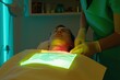 © Joaquin Corbalan - Chakra-focused energy session with practitioner aligning energy above client\'s chest