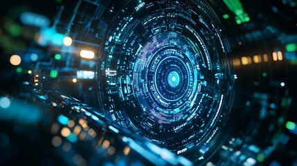 Advanced virtual technology displayed on futuristic digital screen image