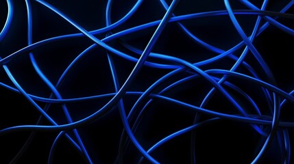 A blue wire with a black background. The wire is twisted and curled.