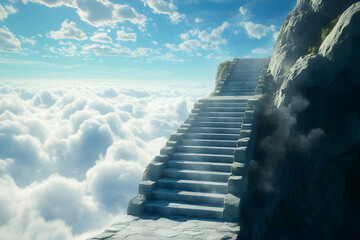 close-up recreation of infinite stairway to heaven illustration4k image