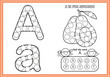 © Alpha graphic - dot marker alphabet coloring and activity page with outline vector for Pre-school Kids