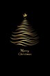 © Georgii - Elegant gold Christmas tree ribbon design with festive greetings on a dark background