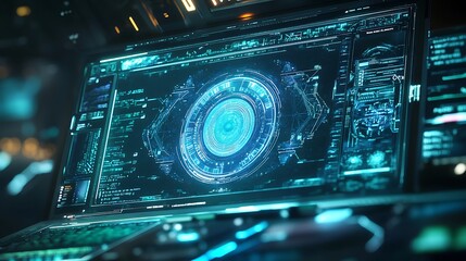 Wall Mural - futuristic interface demonstrating advanced virtual technology elements image
