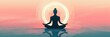 © Simone - Minimalist Vector Illustration of a Meditating Person with Glowing Circle Symbolizing Inner Peace in Soft Pastel Colors