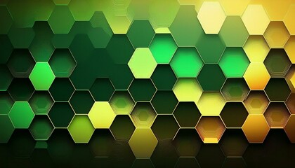 Abstract green geometric and hexagons shiny. Science or technology concept background