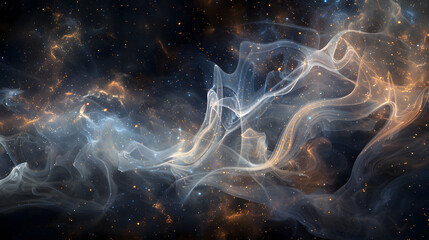 Wall Mural - A blue smokey sky with stars and a long blue line