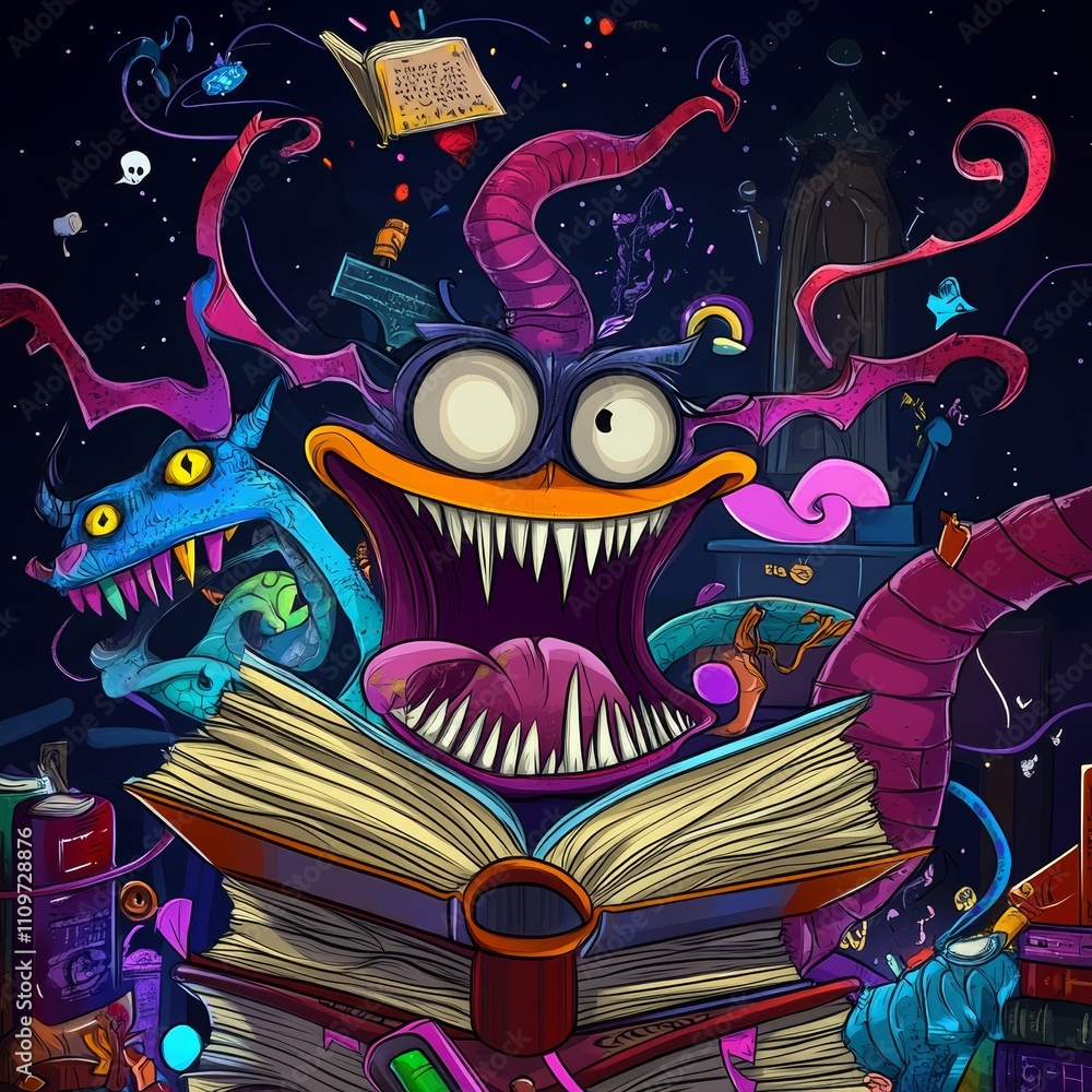 Books and Monsters, Abstract Illustration, Avatar, Profile Pic for a ...