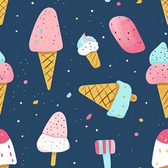 Canvas Print - Ice Cream Pattern Design