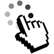 © Tata - Hand Cursor icon click and Cursor icons click. Pointer cursor сomputer mouse icon. Clicking cursor, pointing hand click icon