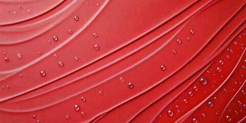 Sticker - Vibrant cherry red background with delicate textures and subtle symmetry showcased through soft droplets